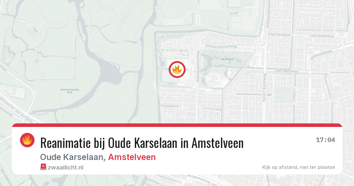 Reanimatie bij Oude Karselaan in Amstelveen — 2 jul 2026