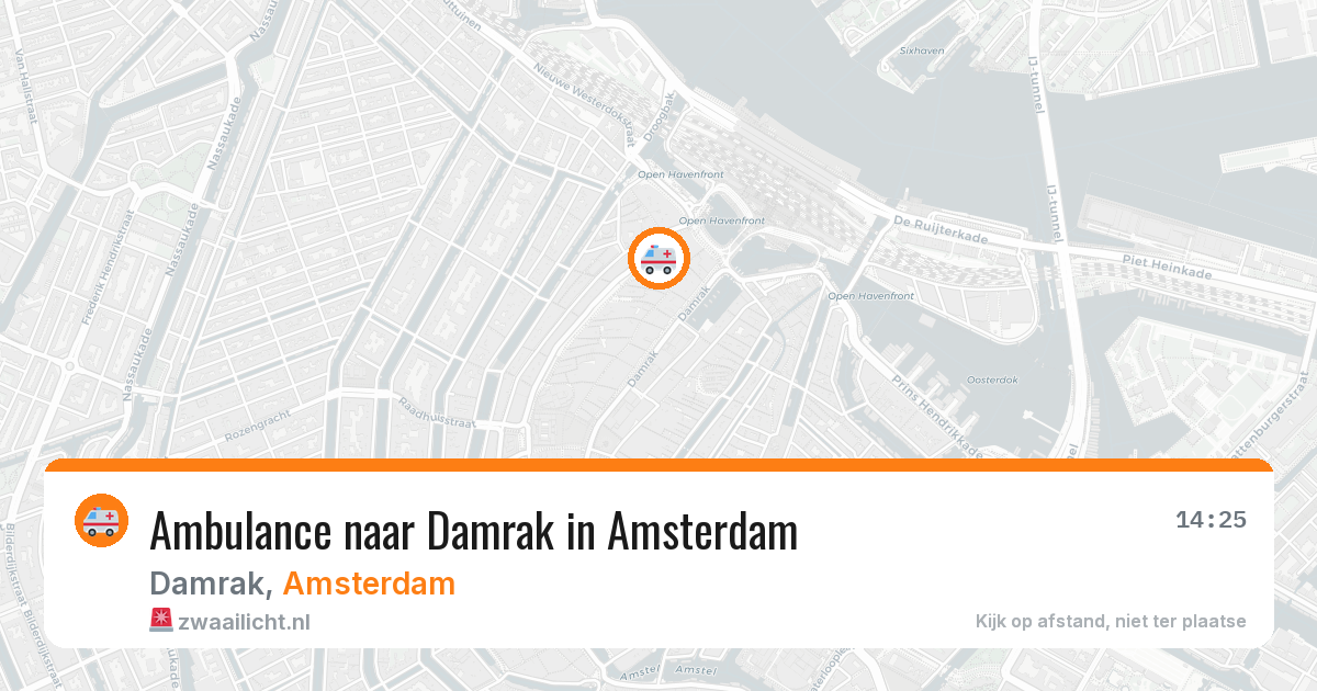 Ambulance naar Damrak in Amsterdam — 13 aug 2026