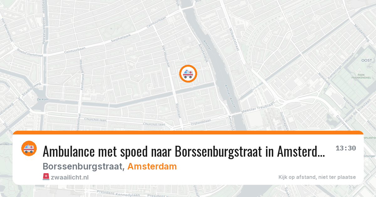 Ambulance met spoed naar Borssenburgstraat in Amsterdam — 29 apr 2026
