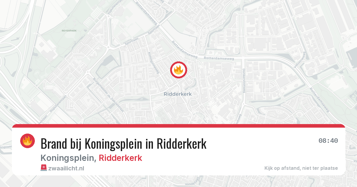 Brand bij Koningsplein in Ridderkerk — 4 aug 2026