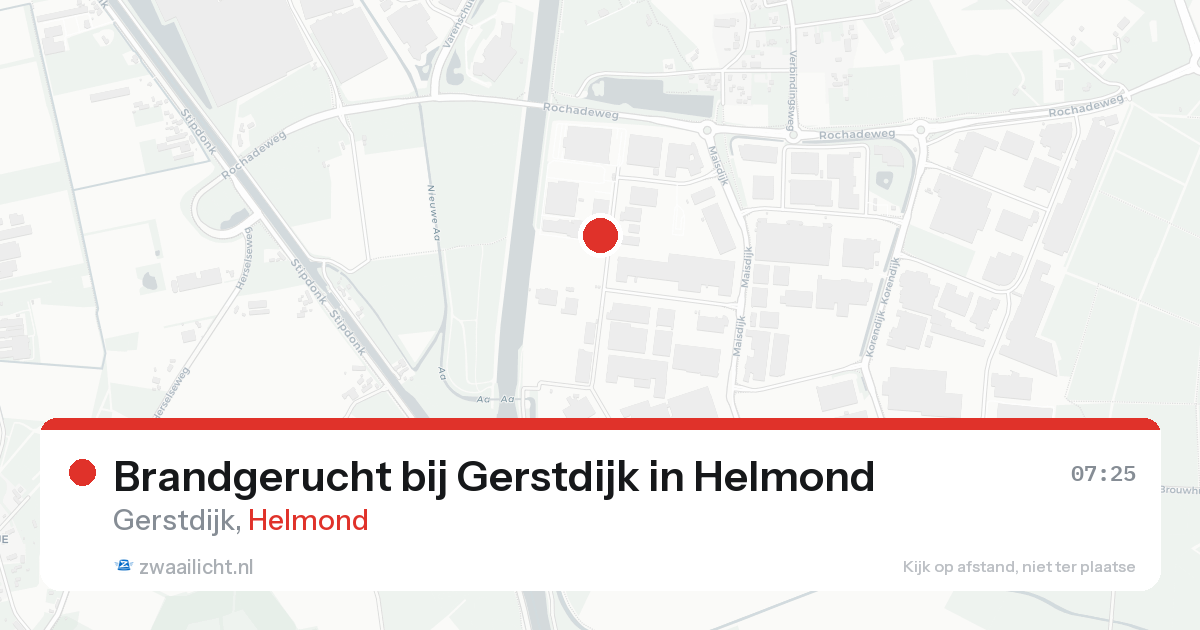 Brandgerucht bij Gerstdijk in Helmond — 20 aug 2026