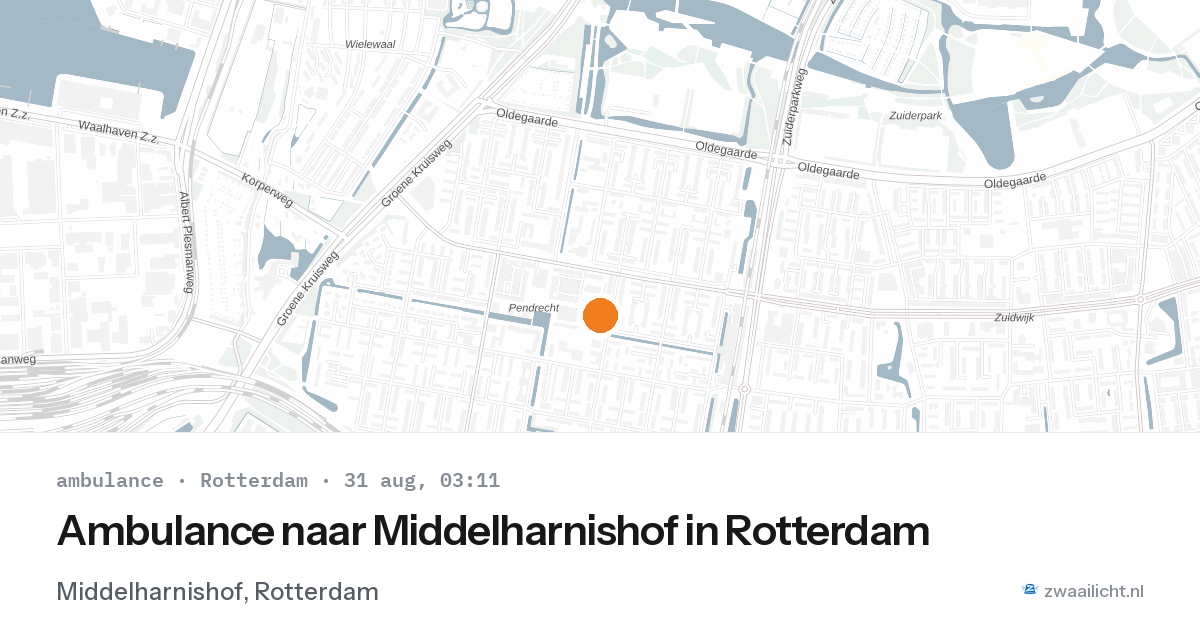 Ambulance naar Middelharnishof in Rotterdam — 31 aug 2026