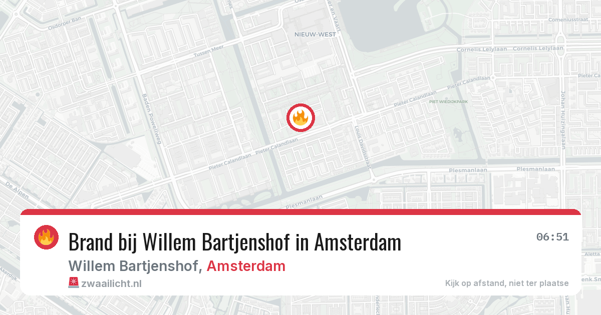 Brand bij Willem Bartjenshof in Amsterdam — 23 mei 2026
