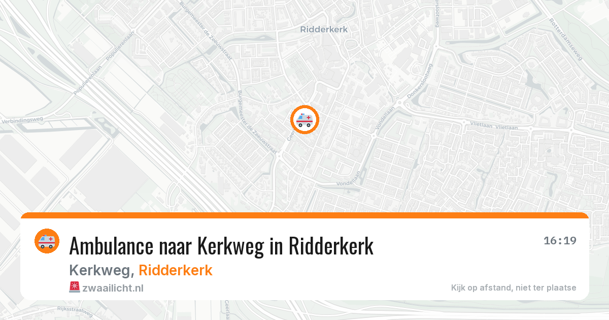 Ambulance naar Kerkweg in Ridderkerk — 15 mei 2026