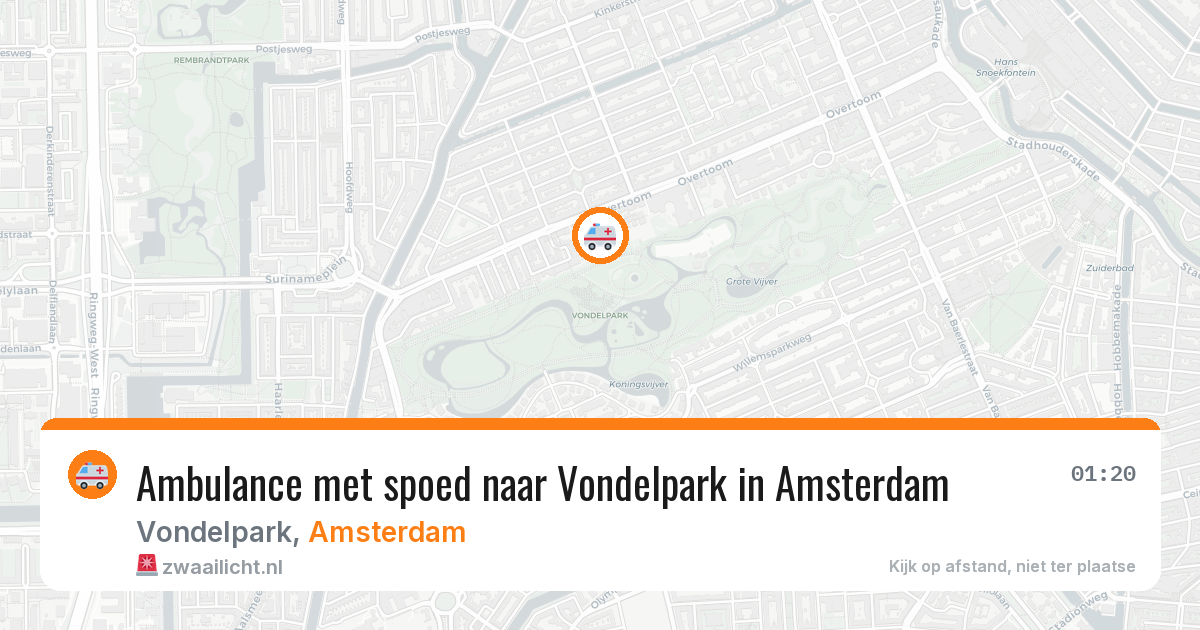 Ambulance met spoed naar Vondelpark in Amsterdam — 18 mei 2026