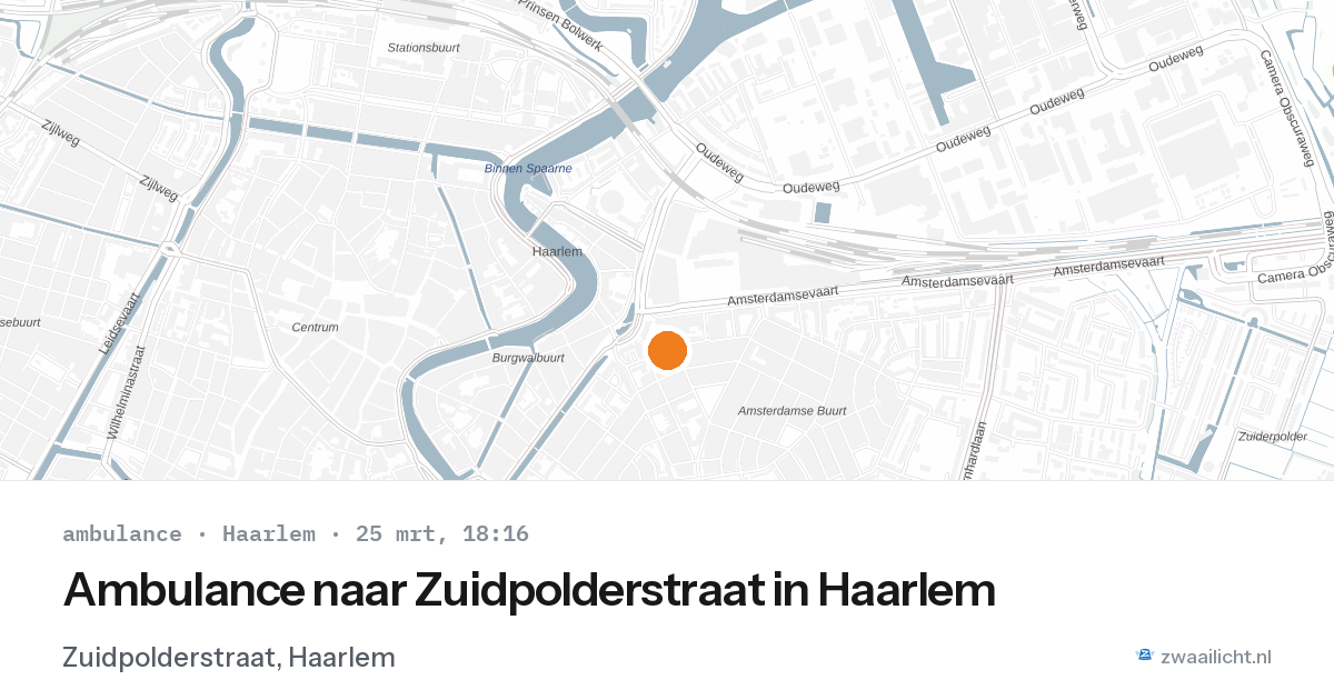 Ambulance naar Zuidpolderstraat in Haarlem — 25 mrt 2026