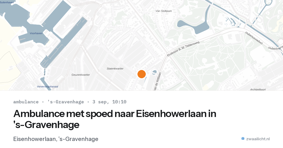 Ambulance met spoed naar Eisenhowerlaan in 's-Gravenhage — 3 sep 2026