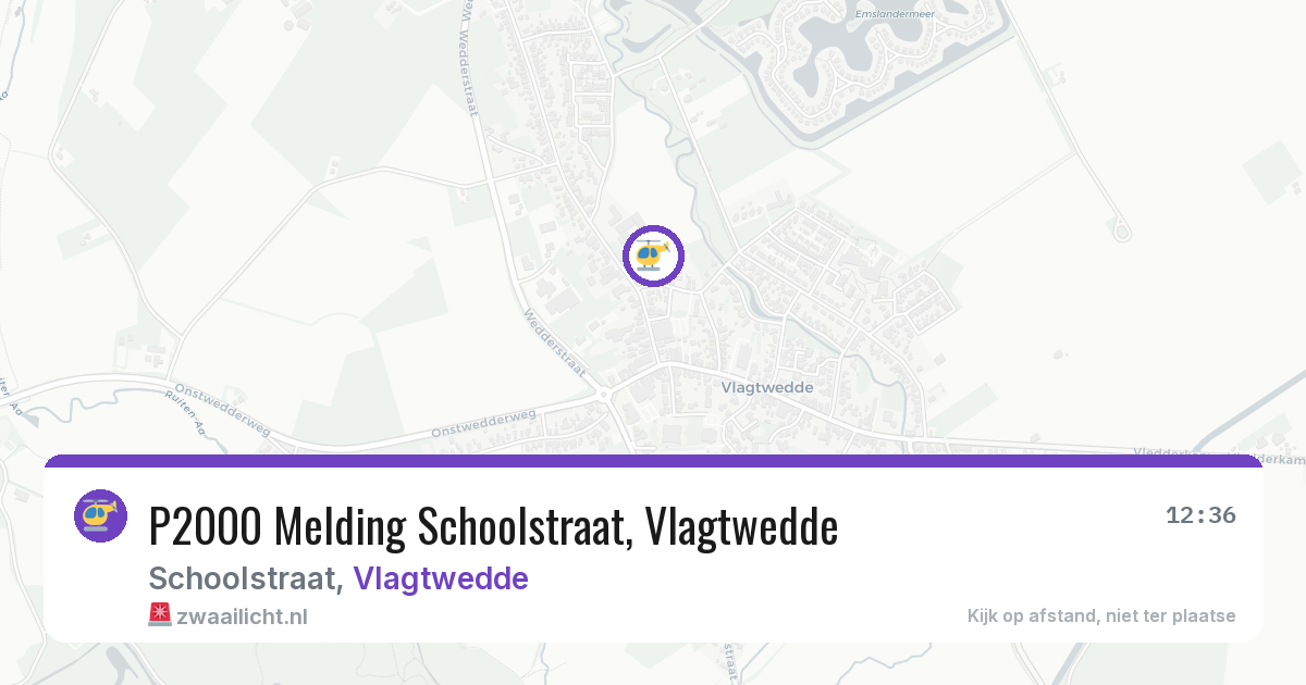 P2000 Melding Schoolstraat, Vlagtwedde — 7 feb 2026