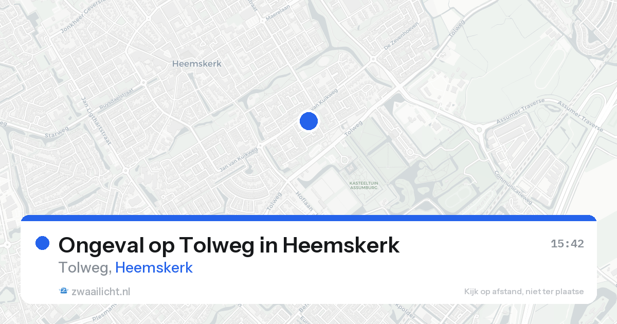 Ongeval op Tolweg in Heemskerk — 25 aug 2026