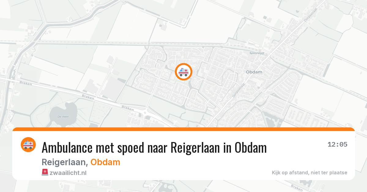 Ambulance met spoed naar Reigerlaan in Obdam — 15 mei 2026