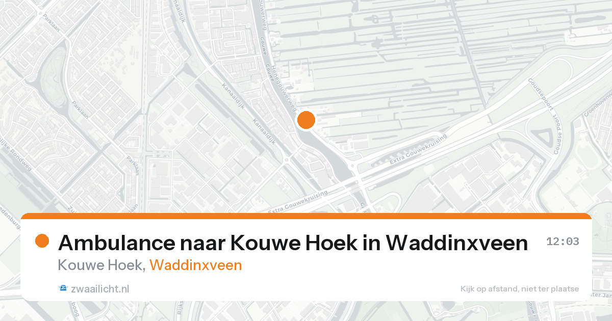 Ambulance naar Kouwe Hoek in Waddinxveen — 16 aug 2026