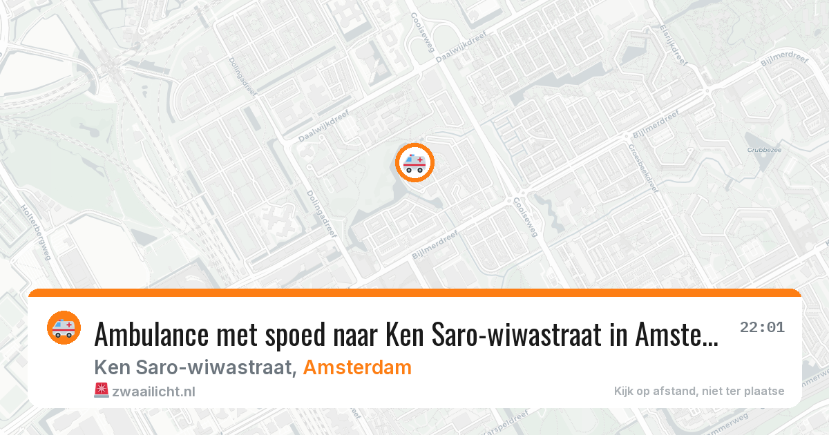 Ambulance met spoed naar Ken Saro-wiwastraat in Amsterdam — 11 jun 2026