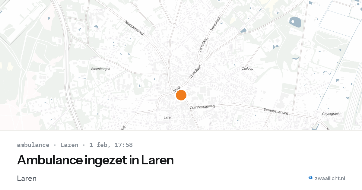 Ambulance ingezet in Laren — 1 feb 2026