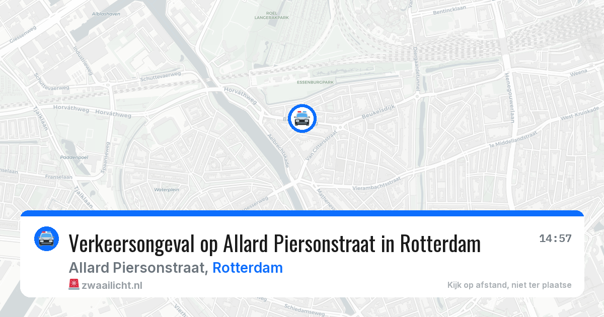 Verkeersongeval op Allard Piersonstraat in Rotterdam — 14 mrt 2026