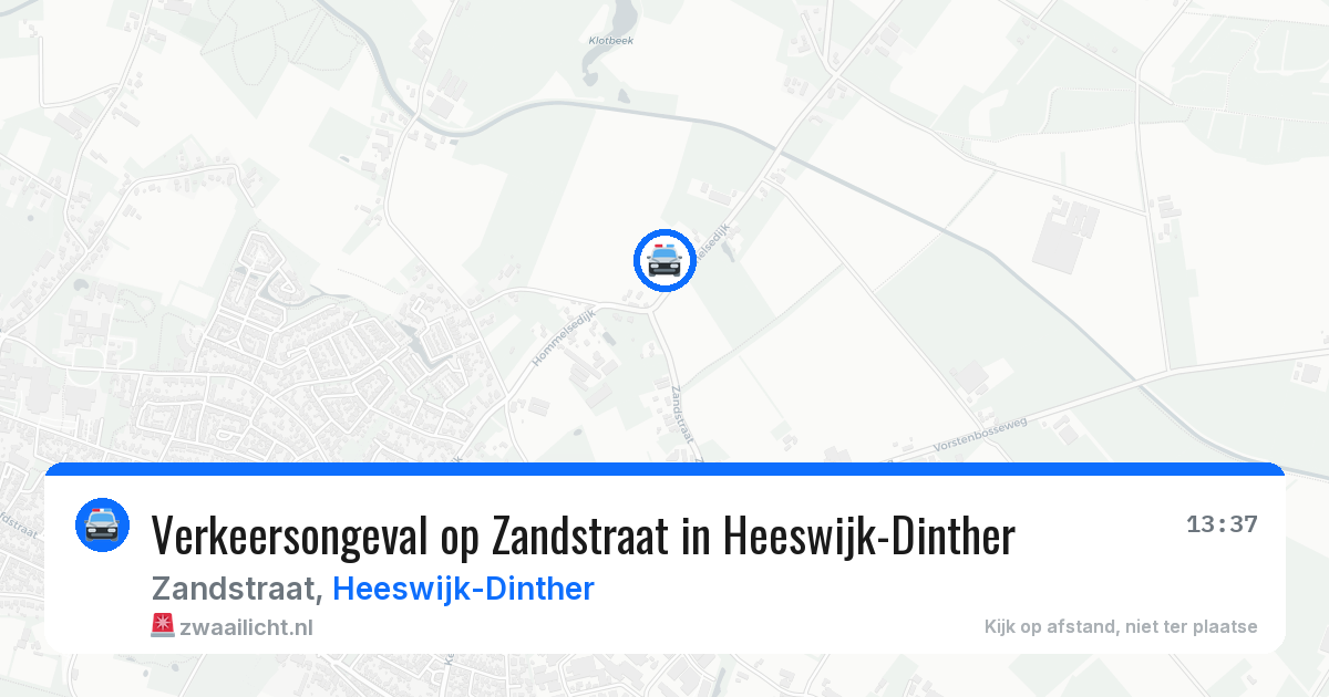 Verkeersongeval op Zandstraat in Heeswijk-Dinther — 13 mei 2026