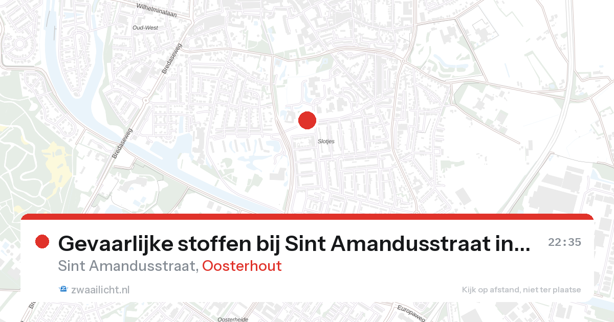 Gevaarlijke stoffen bij Sint Amandusstraat in Oosterhout — 16 apr 2026