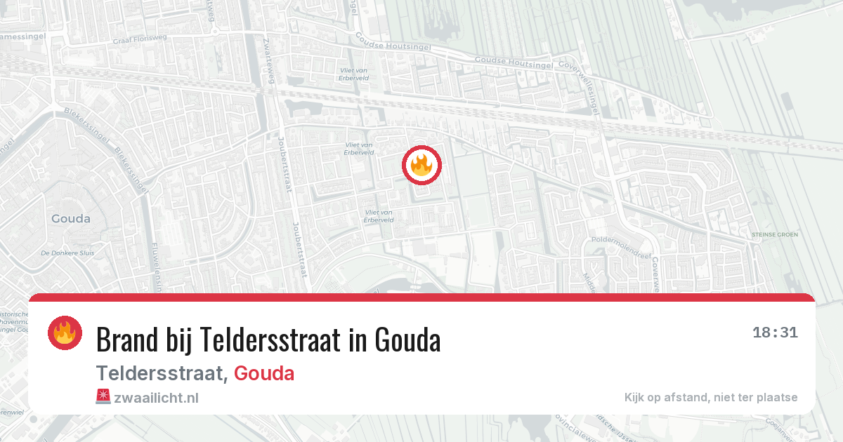 Brand bij Teldersstraat in Gouda — 27 jul 2026