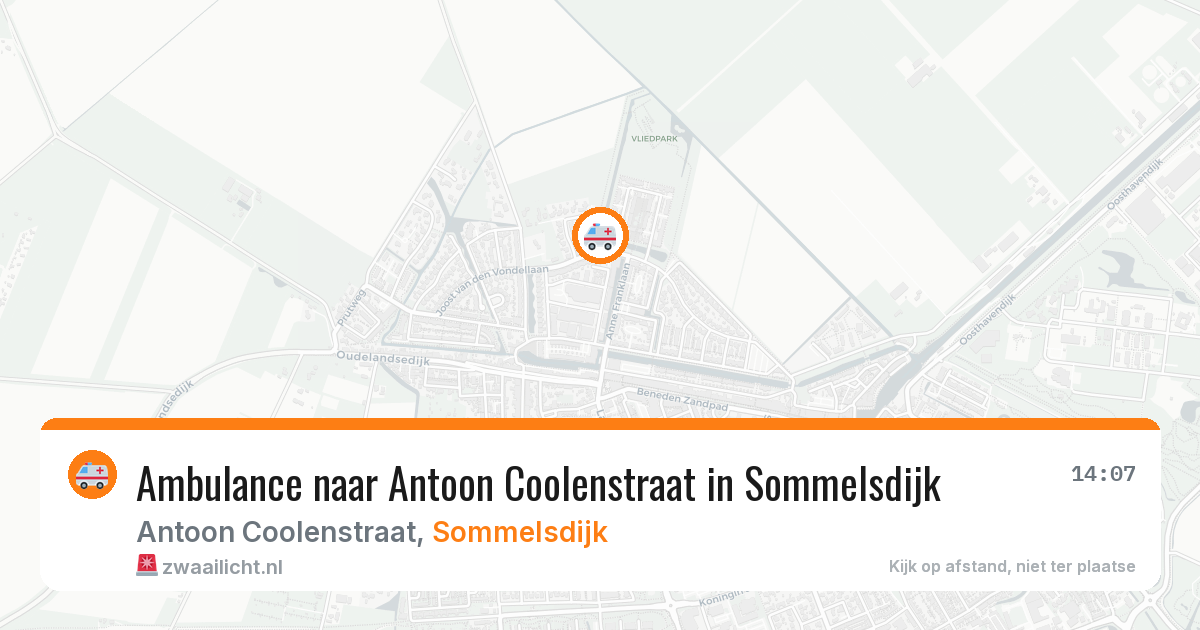 Ambulance naar Antoon Coolenstraat in Sommelsdijk — 26 jun 2026