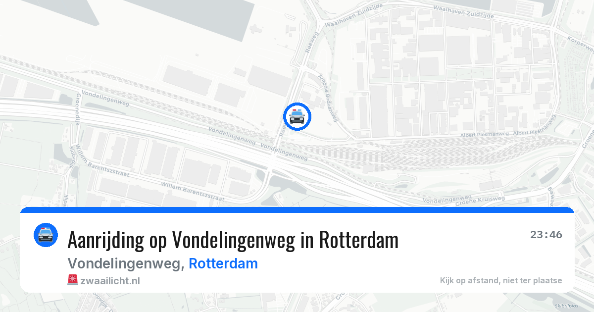 Aanrijding op Vondelingenweg in Rotterdam — 10 aug 2026