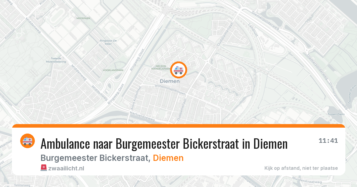 Ambulance naar Burgemeester Bickerstraat in Diemen — 13 jun 2026