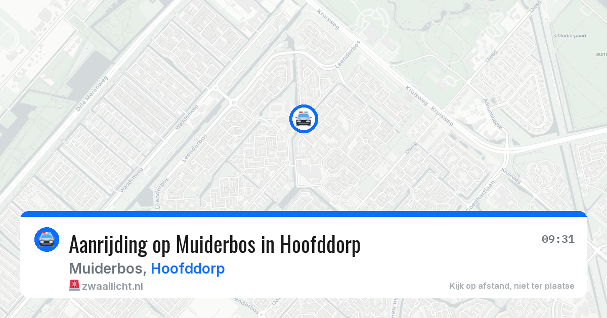 Aanrijding op Muiderbos in Hoofddorp — 8 apr 2026