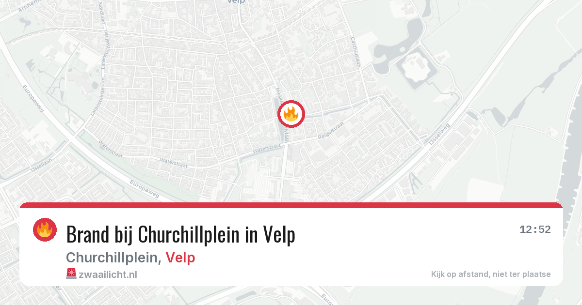 Brand bij Churchillplein in Velp — 29 mei 2026