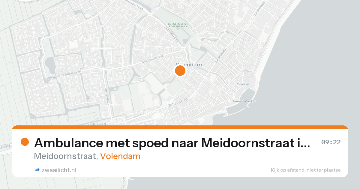 Ambulance met spoed naar Meidoornstraat in Volendam — 17 aug 2026