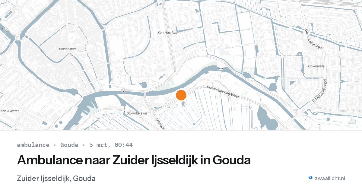Ambulance naar Zuider Ijsseldijk in Gouda — 24 feb 2026