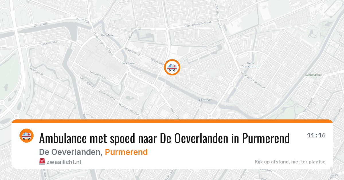 Ambulance met spoed naar De Oeverlanden in Purmerend — 14 jul 2026