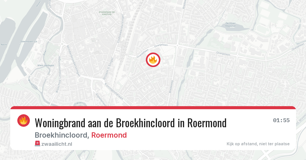 Woningbrand aan de Broekhincloord in Roermond — 14 apr 2026