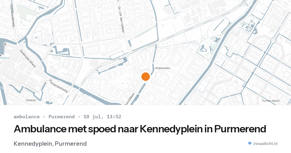 Ambulance met spoed naar Kennedyplein in Purmerend — 10 jul 2026