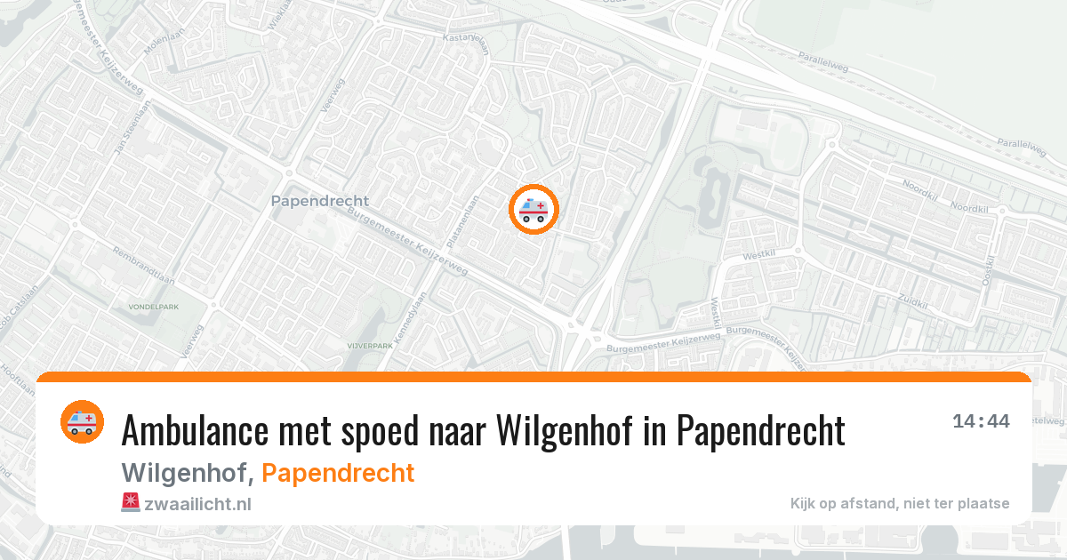 Ambulance met spoed naar Wilgenhof in Papendrecht — 4 jun 2026