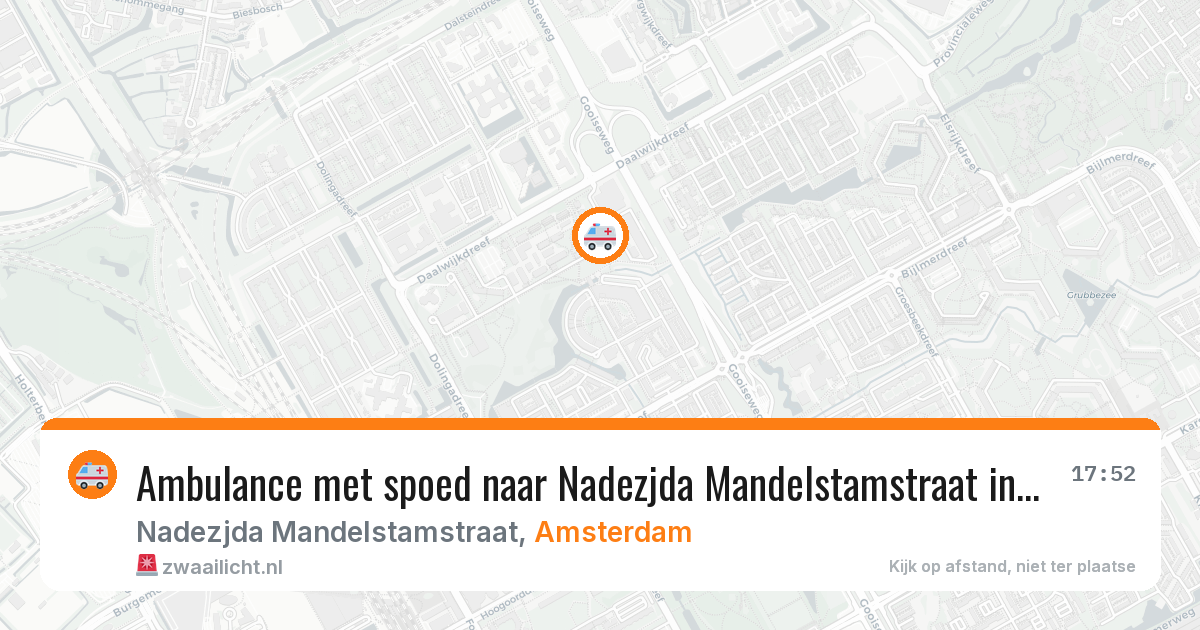 Ambulance met spoed naar Nadezjda Mandelstamstraat in Amsterdam — 5 jul 2026