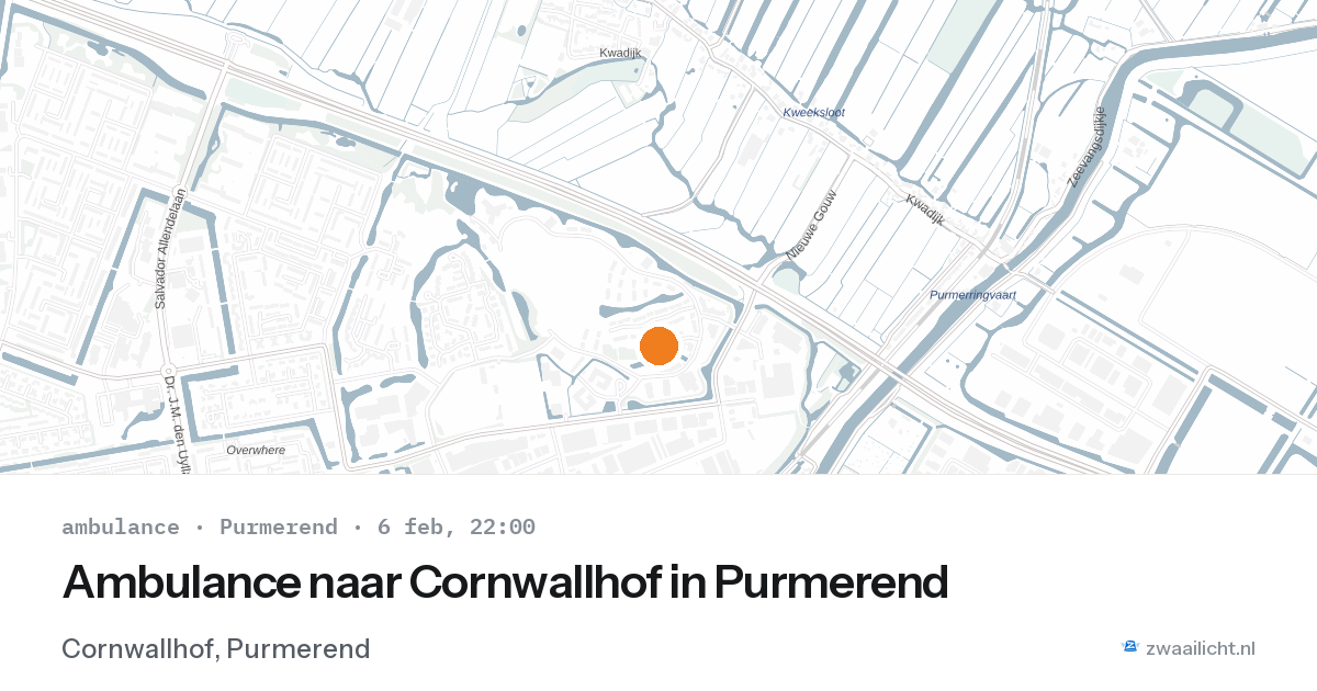 Ambulance naar Cornwallhof in Purmerend — 6 feb 2026