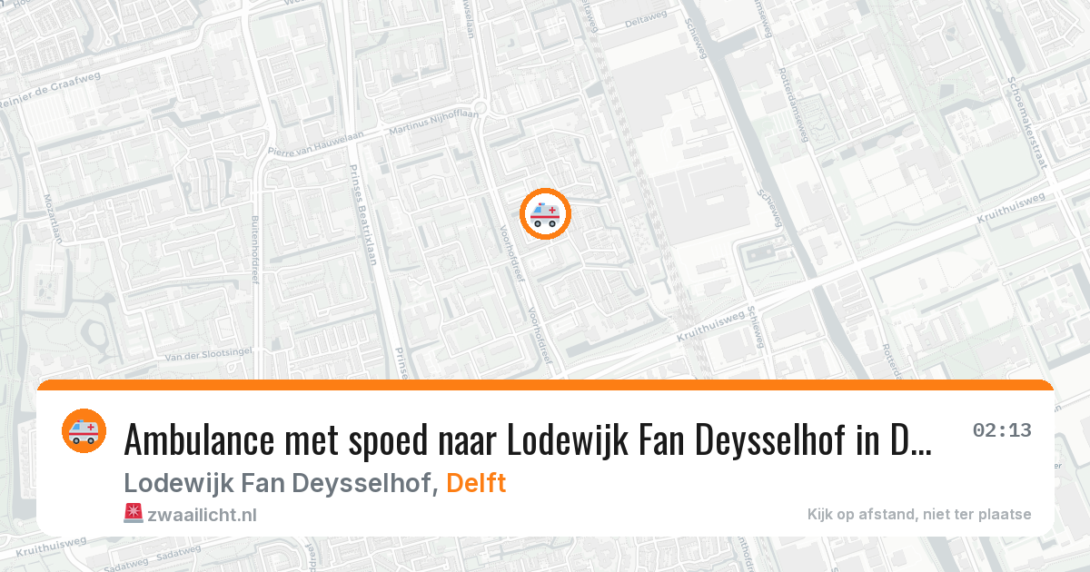 Ambulance met spoed naar Lodewijk Fan Deysselhof in Delft — 24 jun 2026