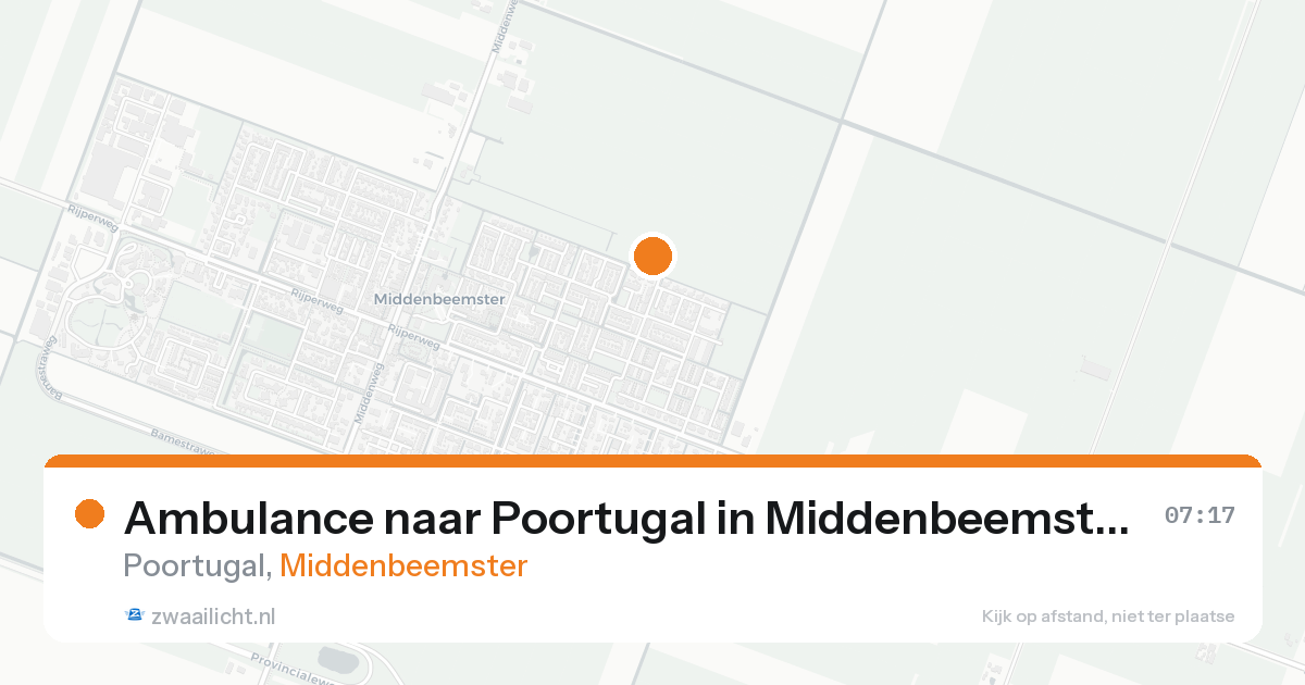 Ambulance naar Poortugal in Middenbeemster — 8 jun 2026