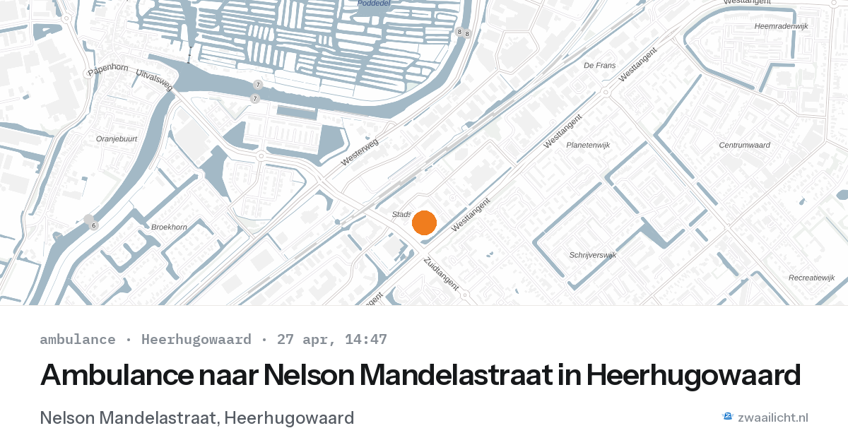 Ambulance naar Nelson Mandelastraat in Heerhugowaard — 27 apr 2026