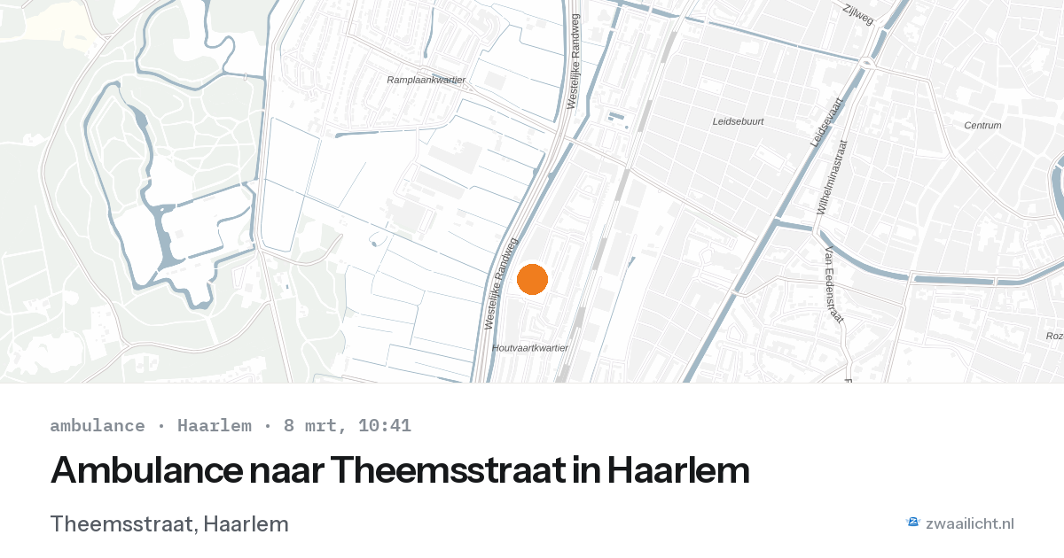 Ambulance naar Theemsstraat in Haarlem — 8 mrt 2026
