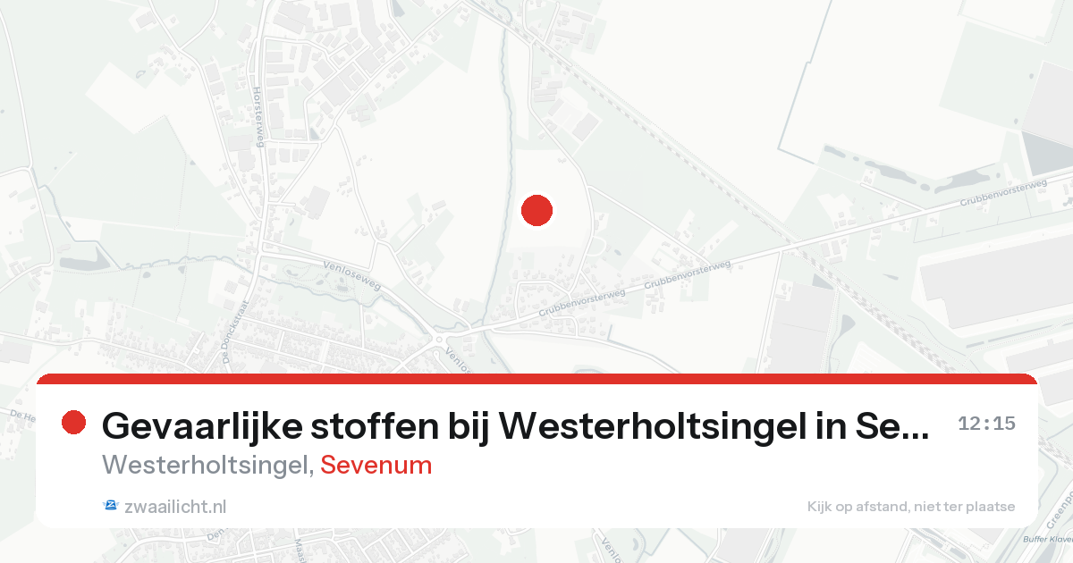 Gevaarlijke stoffen bij Westerholtsingel in Sevenum — 14 aug 2026
