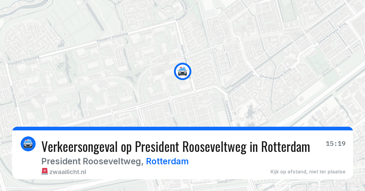 Verkeersongeval op President Rooseveltweg in Rotterdam — 1 apr 2026