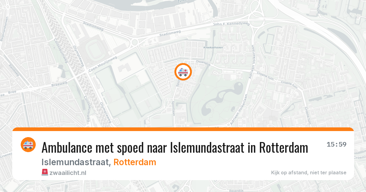 Ambulance met spoed naar Islemundastraat in Rotterdam — 2 aug 2026