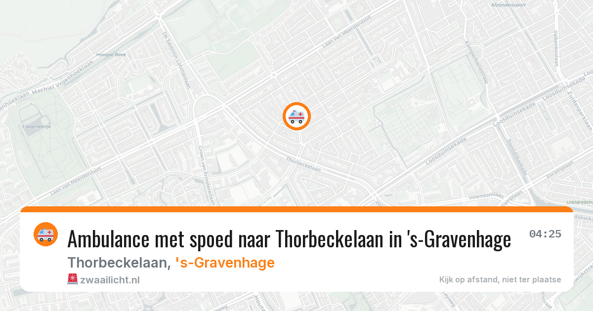 Ambulance met spoed naar Thorbeckelaan in 's-Gravenhage — 15 aug 2026