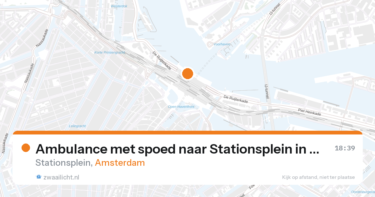 Ambulance met spoed naar Stationsplein in Amsterdam — 28 aug 2026