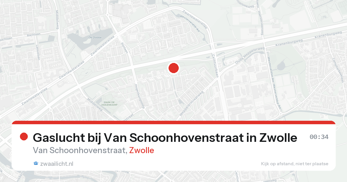 Gaslucht bij Van Schoonhovenstraat in Zwolle — 15 aug 2026