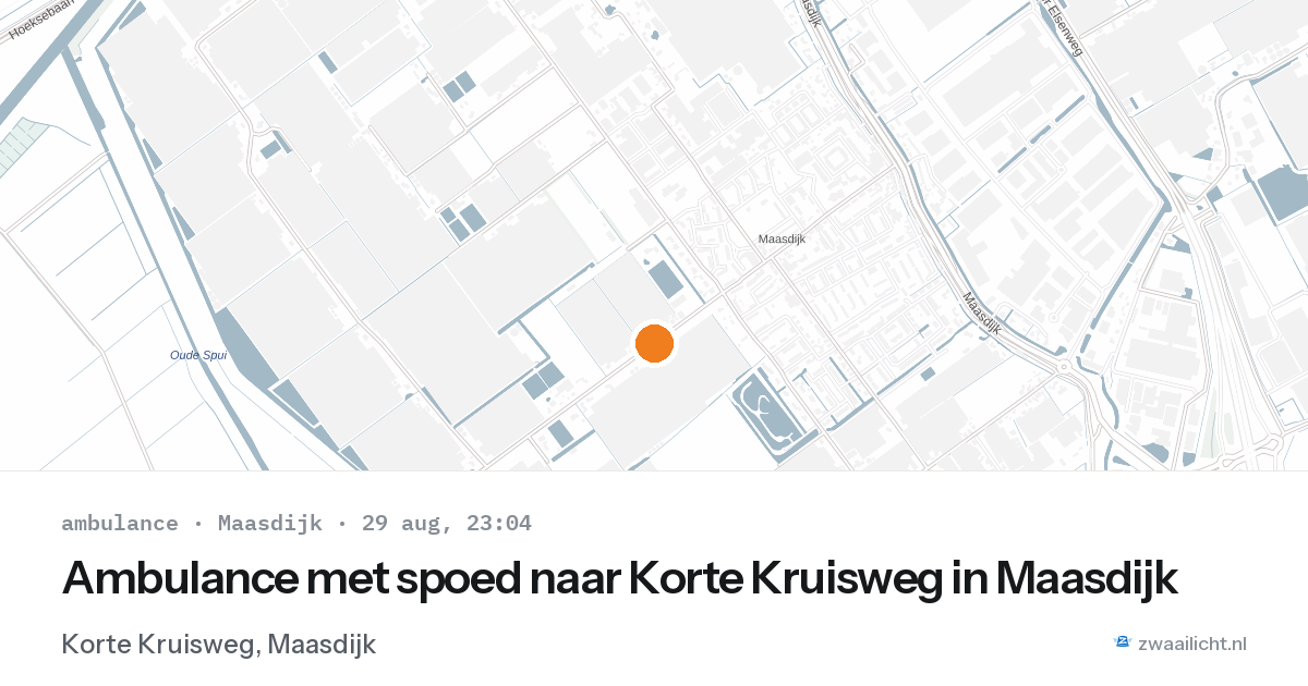 Ambulance met spoed naar Korte Kruisweg in Maasdijk — 29 aug 2026