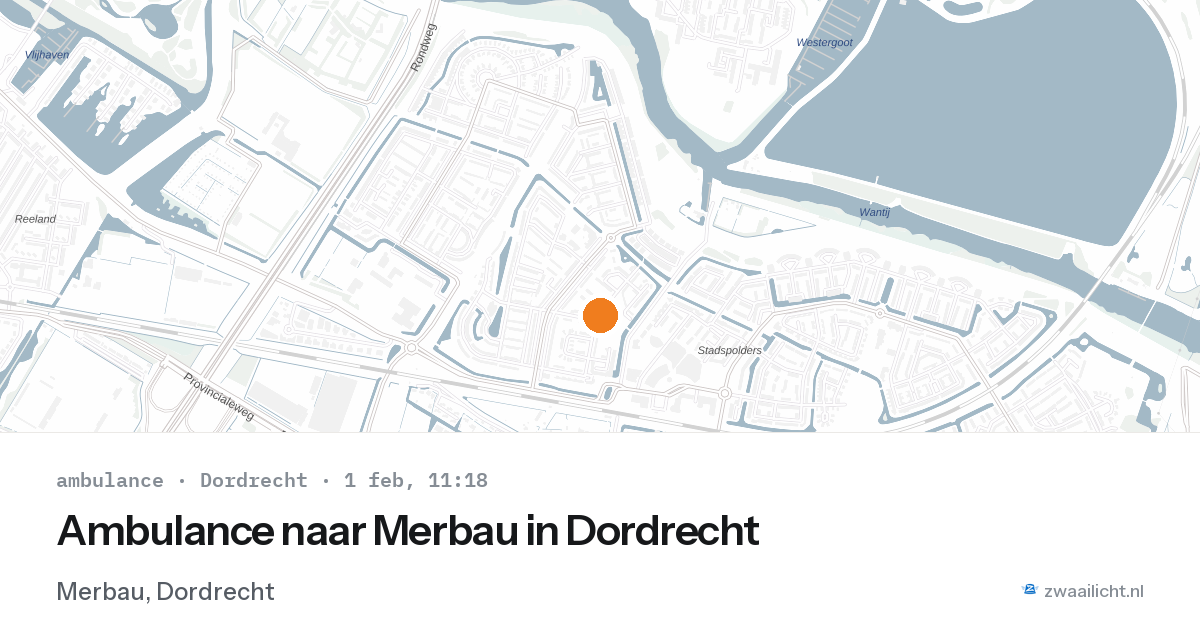 Ambulance naar Merbau in Dordrecht — 1 feb 2026