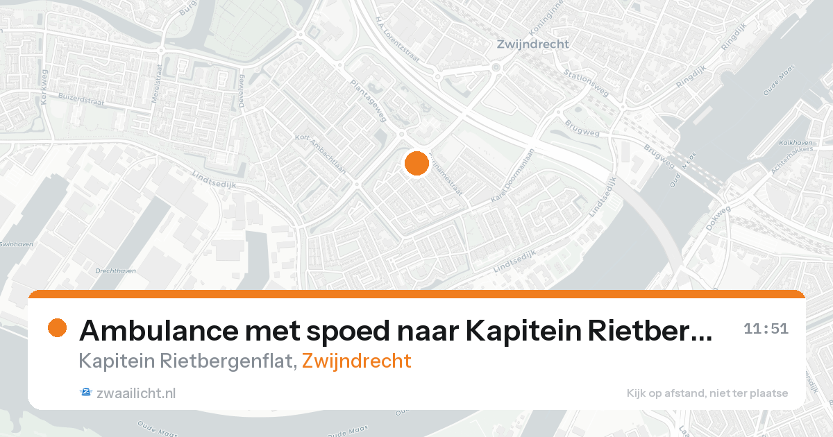 Ambulance met spoed naar Kapitein Rietbergenflat in Zwijndrecht — 17 aug 2026