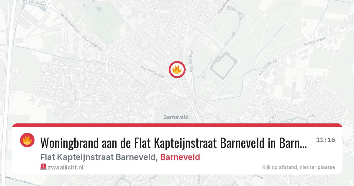 Woningbrand aan de Flat Kapteijnstraat Barneveld in Barneveld — 27 apr 2026