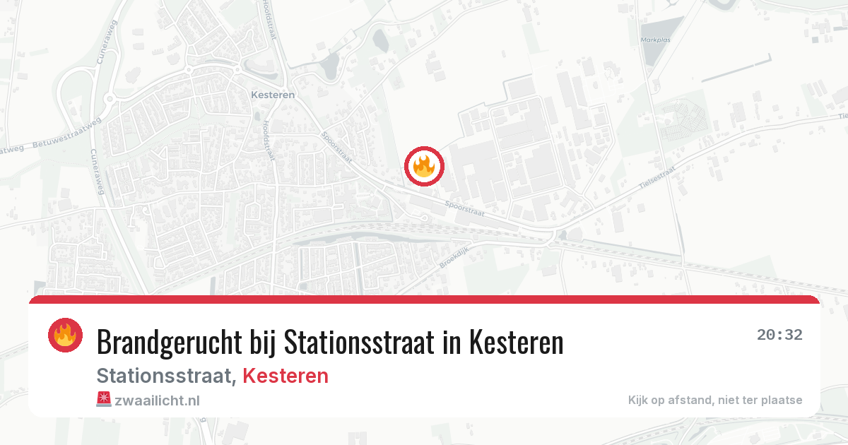 Brandgerucht bij Stationsstraat in Kesteren — 15 jul 2026