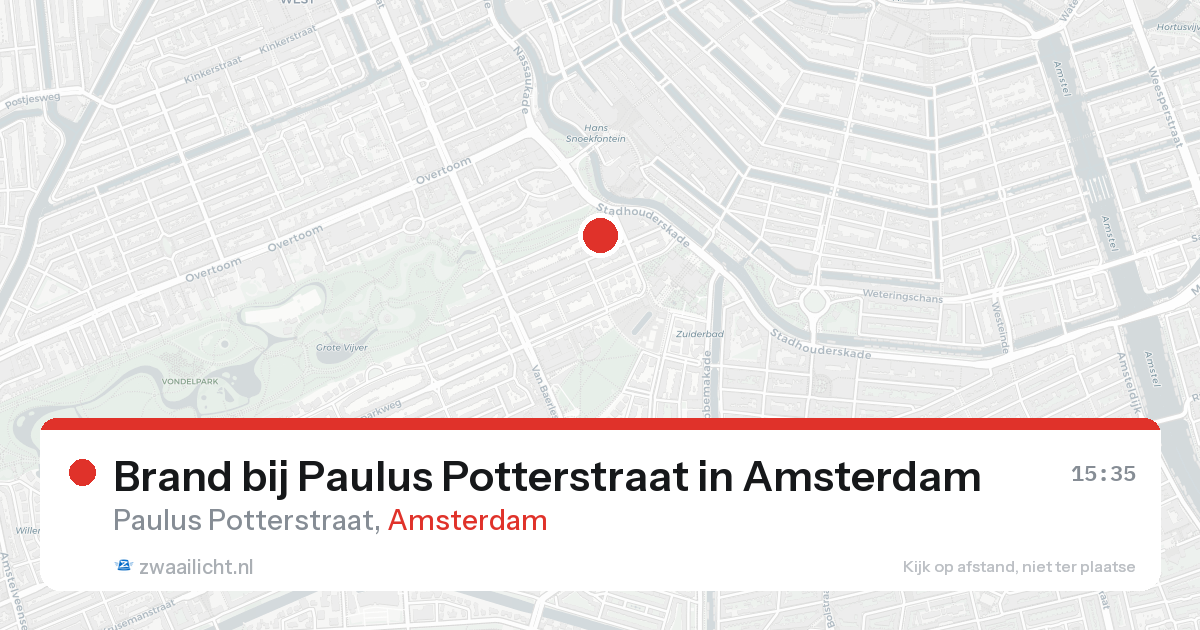 Brand bij Paulus Potterstraat in Amsterdam — 22 aug 2026